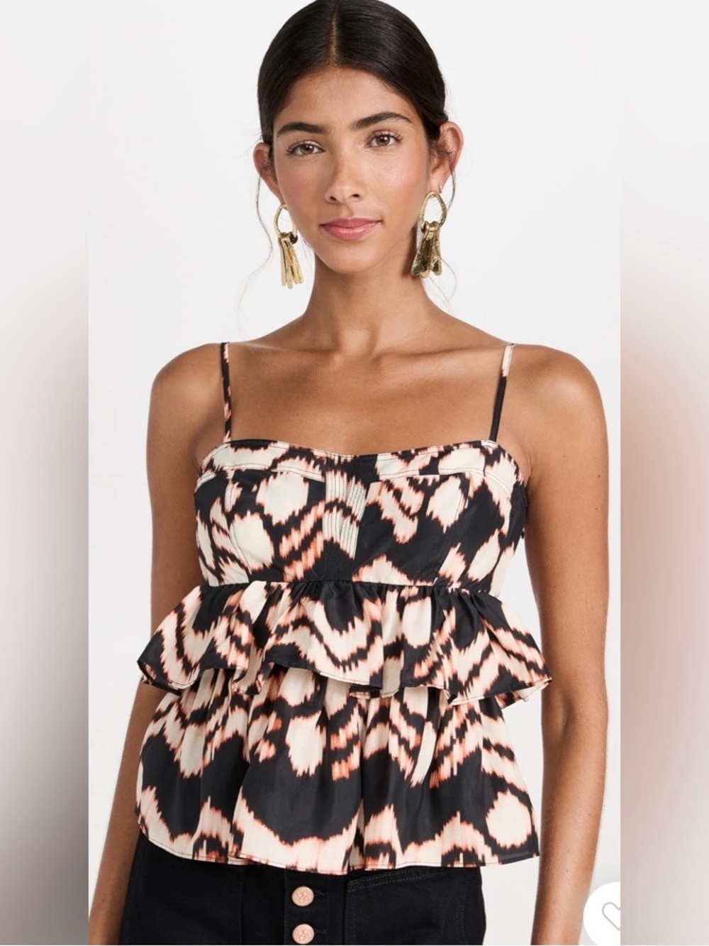 Ulla johnson amrita ruffle sleeveless top 100% silk size 2